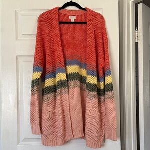 NEW! Caslon Multicolor Striped Cardigan